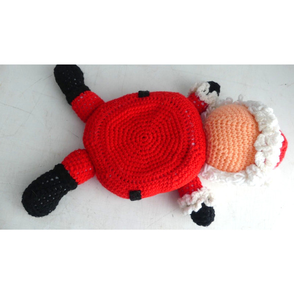 Vintage Handmade Crochet Santa Dish Doll 18" Full Body Arms Legs Full Beard - Picture 3 of 8